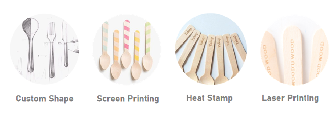 custom branding options for disposable wooden cutlery