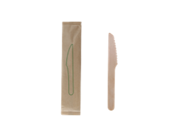 5.5''  Disposable Wooden Knife, Individually Wrapped, Compostable