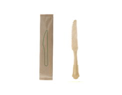 7.5''  Disposable Wooden Knife, Individually Wrapped, Compostable