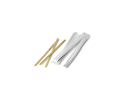 110 mm Disposable Wooden Coffee Stirrer, Individually Wrapped, Compostable