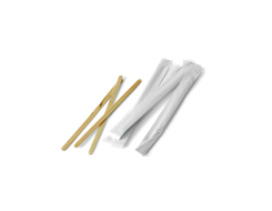 140 mm Disposable Wooden Coffee Stirrer, Individually Wrapped, Compostable