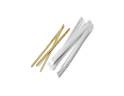 7.5'' Disposable Wooden Coffee Stirrer, Individually Wrapped, Compostable