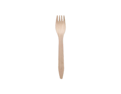 6.5'' Disposable Wooden Fork with Reinforced Handle