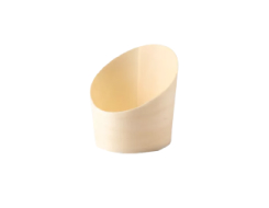 Disposable Wooden Portion Cup with Slanted Opening Dia. 56 mm