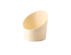 Disposable Wooden Portion Cup with Slanted Opening Dia. 68 mm