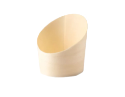 Disposable Wooden Portion Cup with Slanted Opening Dia. 80 mm